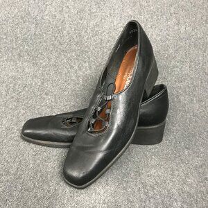 Vintage Magdesians California Black Leather Lace Front Oxfords Shoes Womens Sz 7